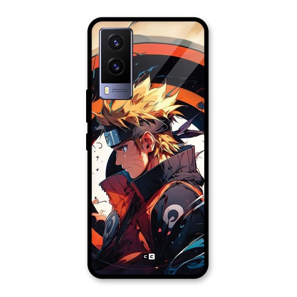 Naruto Uzumaki Combat Glass Back Case for Vivo V21e 5G