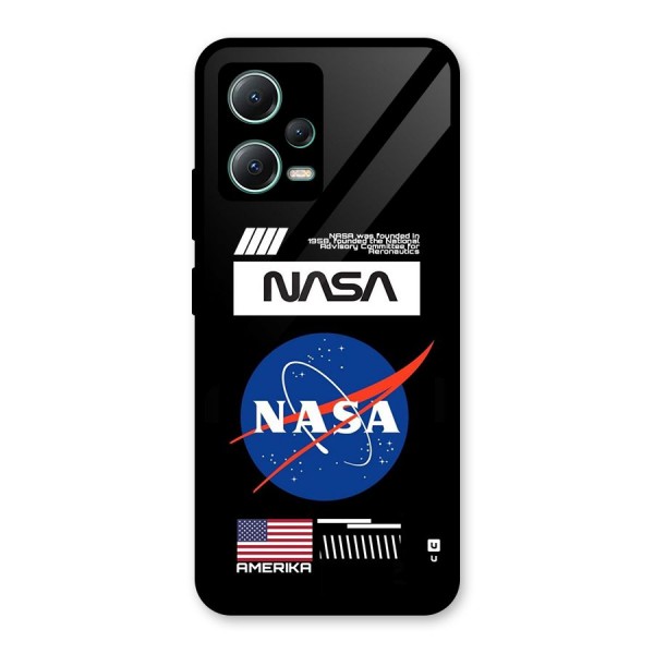 Nasa Zone Glass Back Case for Poco X5