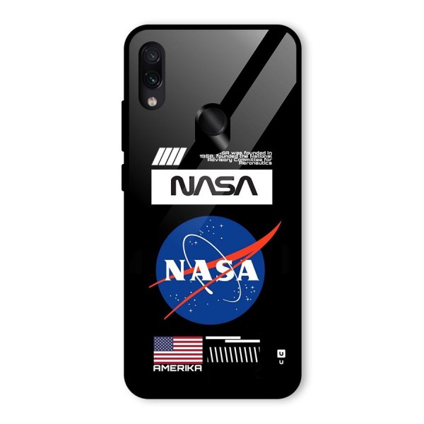 Nasa Zone Glass Back Case for Redmi Note 7S
