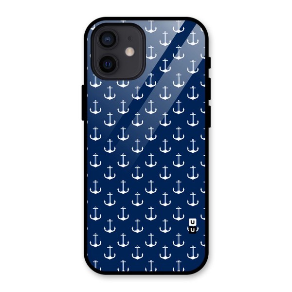 Nautical Pattern Glass Back Case for iPhone 12