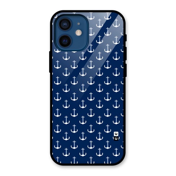 Nautical Pattern Glass Back Case for iPhone 12 Mini