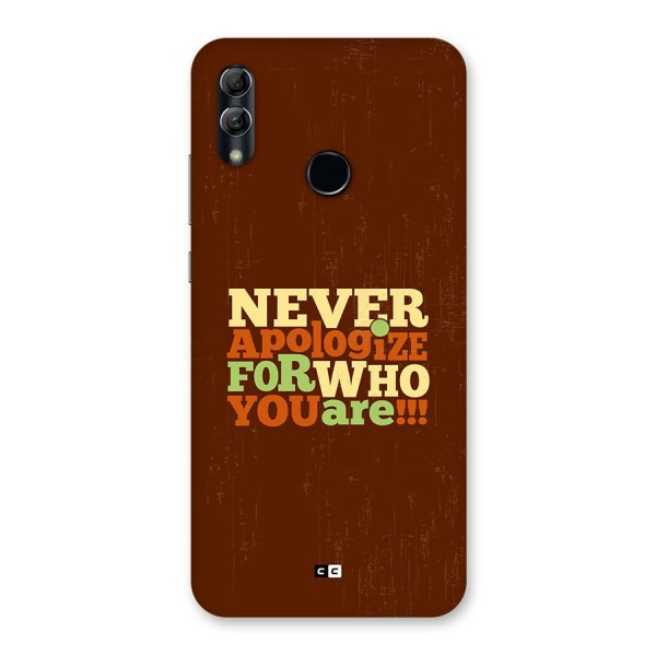 Never Apologize Back Case for Honor 10 Lite