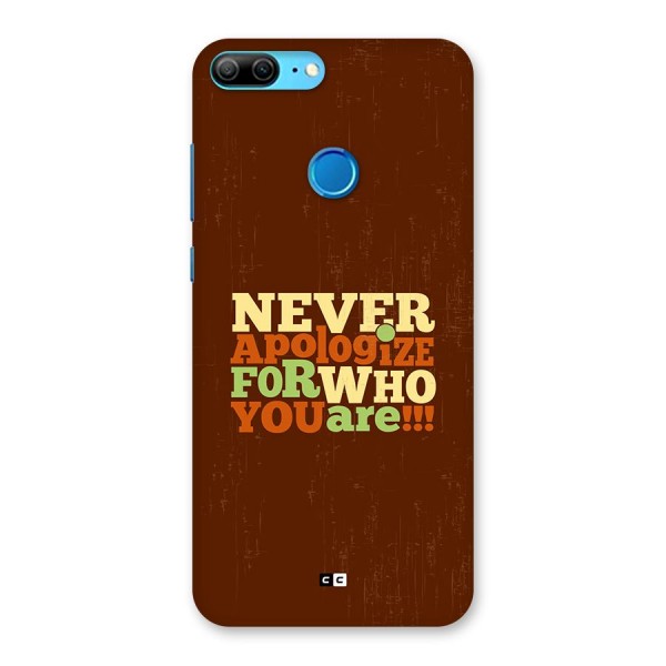 Never Apologize Back Case for Honor 9 Lite