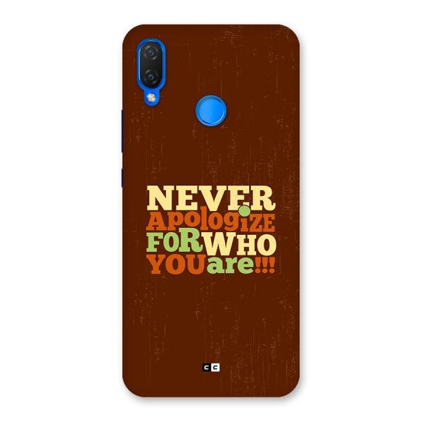 Never Apologize Back Case for Huawei P Smart Plus