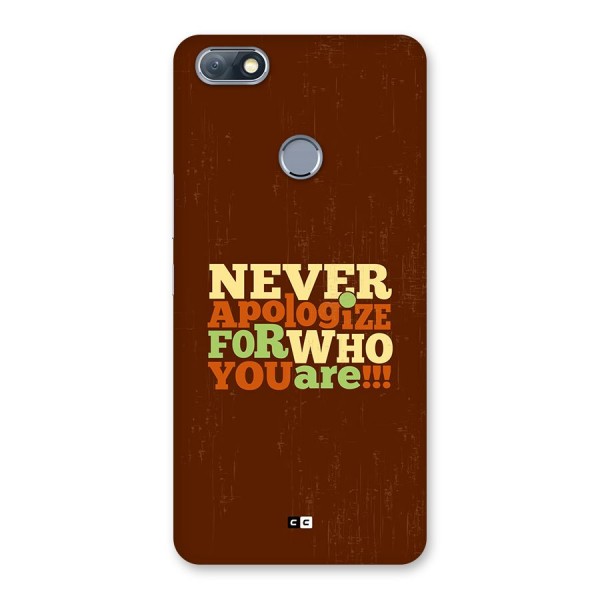Never Apologize Back Case for Infinix Note 5