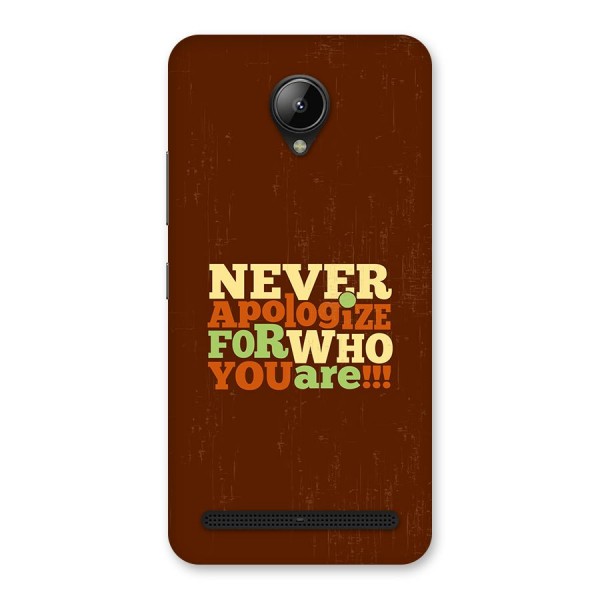Never Apologize Back Case for Lenovo C2