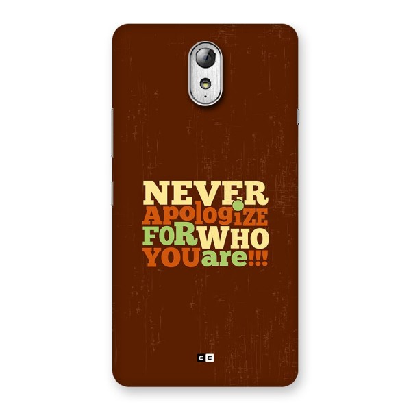 Never Apologize Back Case for Lenovo Vibe P1M