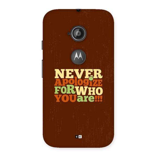 Never Apologize Back Case for Moto E 2nd Gen