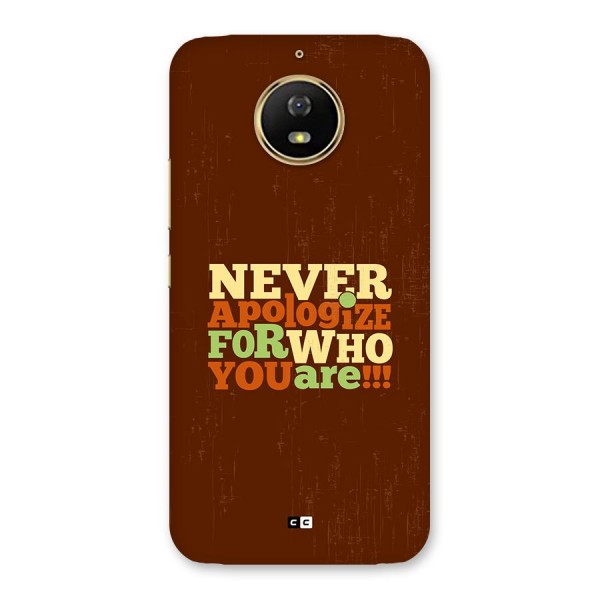 Never Apologize Back Case for Moto G5s