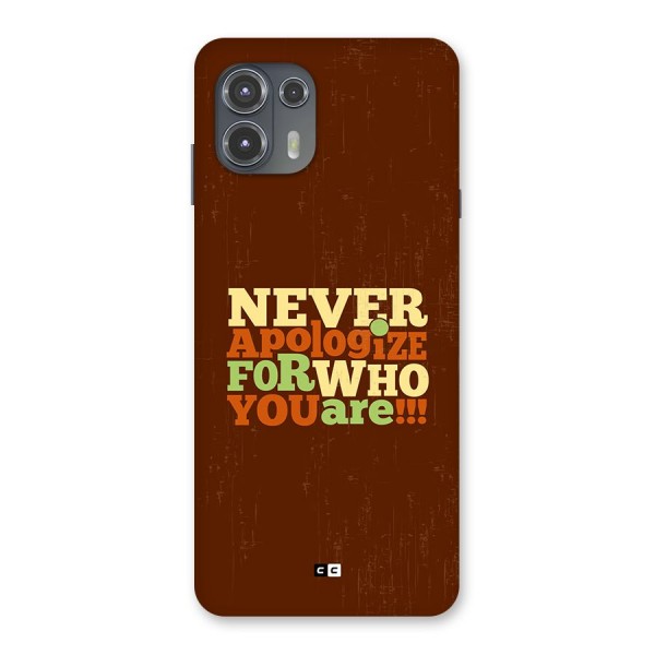 Never Apologize Back Case for Motorola Edge 20 Fusion