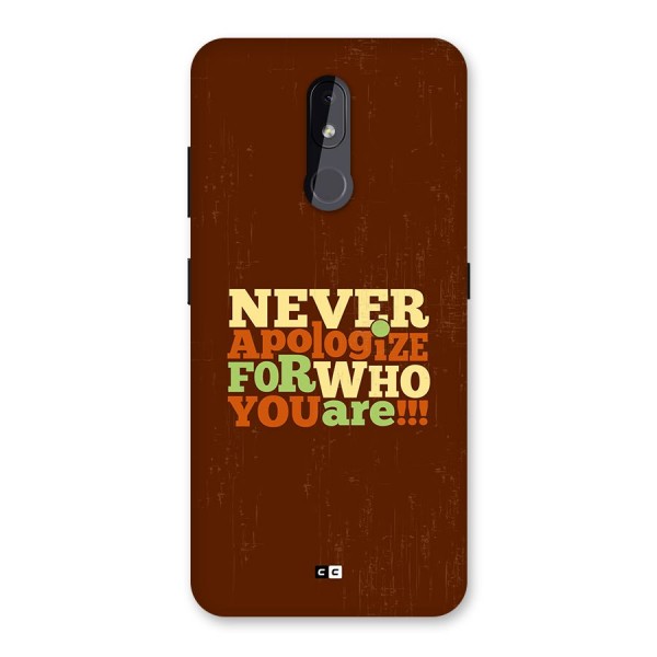 Never Apologize Back Case for Nokia 3.2
