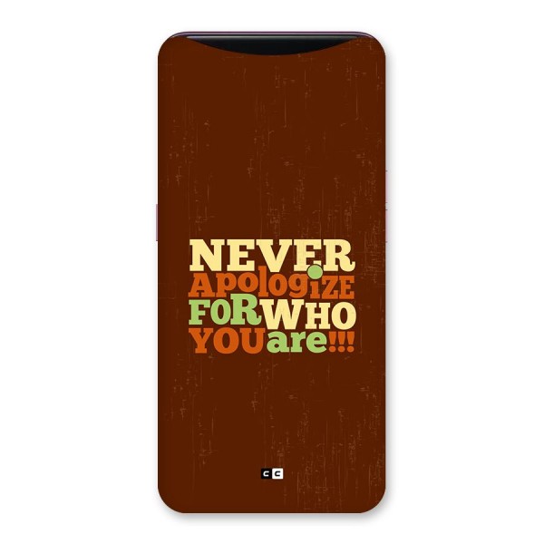 Never Apologize Back Case for Oppo Find X
