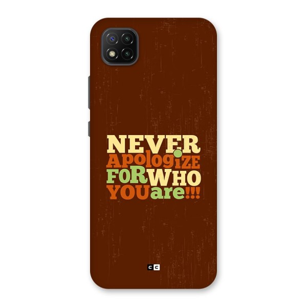 Never Apologize Back Case for Poco C3