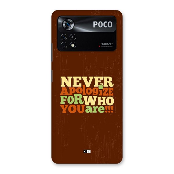 Never Apologize Back Case for Poco X4 Pro 5G