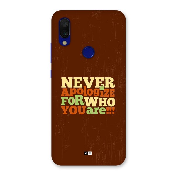 Never Apologize Back Case for Redmi 7