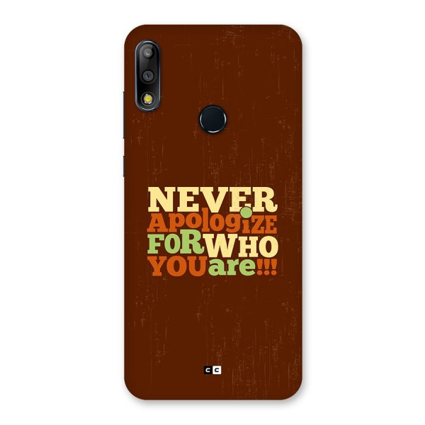 Never Apologize Back Case for Zenfone Max Pro M2