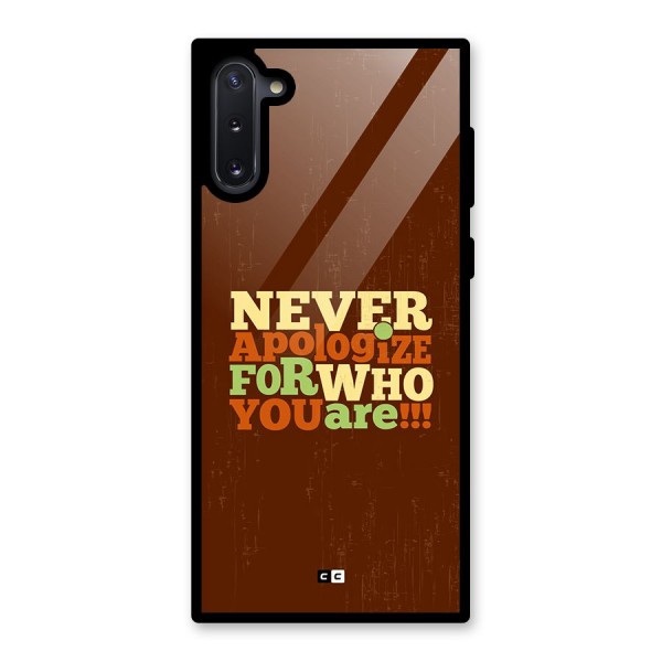 Never Apologize Glass Back Case for Galaxy Note 10