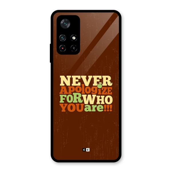 Never Apologize Glass Back Case for Poco M4 Pro 5G