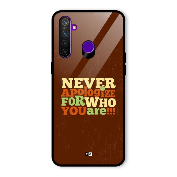 Never Apologize Glass Back Case for Realme 5 Pro