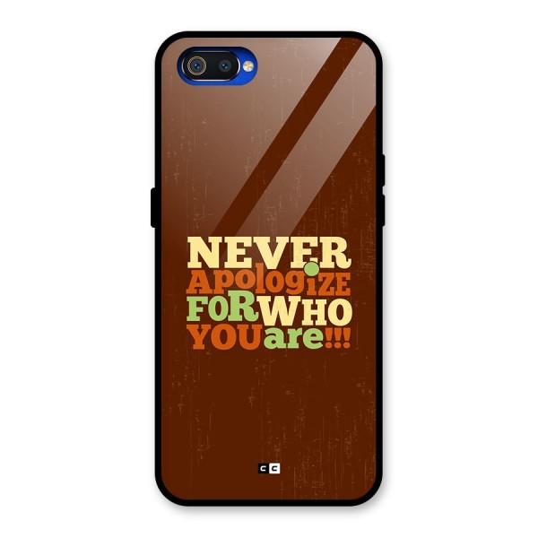 Never Apologize Glass Back Case for Realme C2