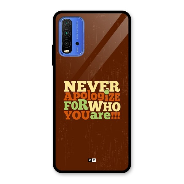 Never Apologize Glass Back Case for Redmi 9 Power