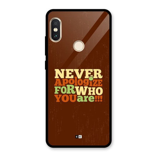 Never Apologize Glass Back Case for Redmi Note 5 Pro
