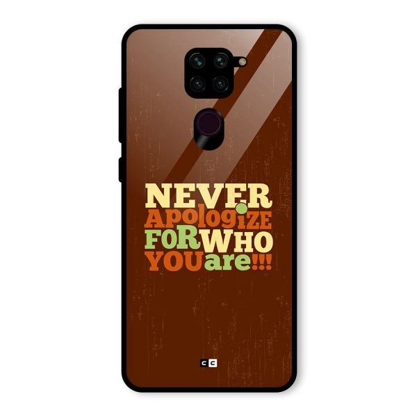 Never Apologize Glass Back Case for Redmi Note 9
