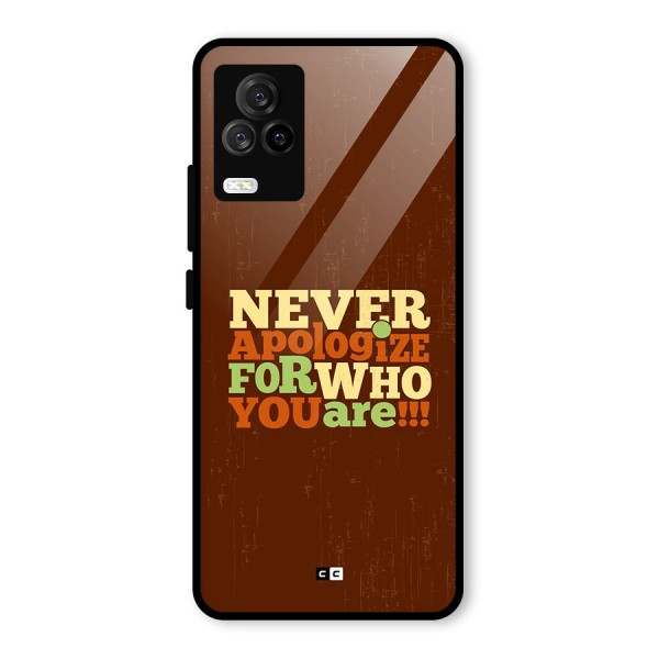 Never Apologize Glass Back Case for Vivo iQOO 7 Legend 5G