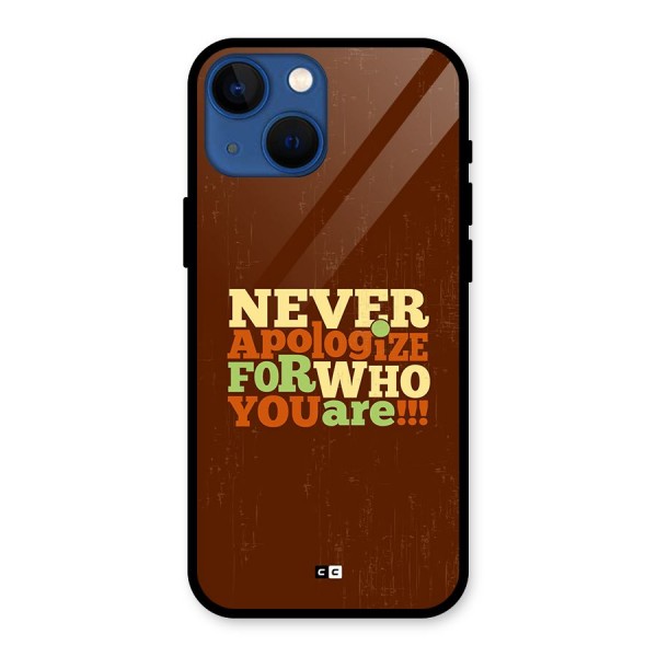 Never Apologize Glass Back Case for iPhone 13 Mini