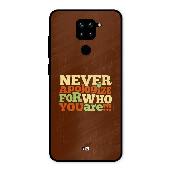 Never Apologize Metal Back Case for Redmi Note 9