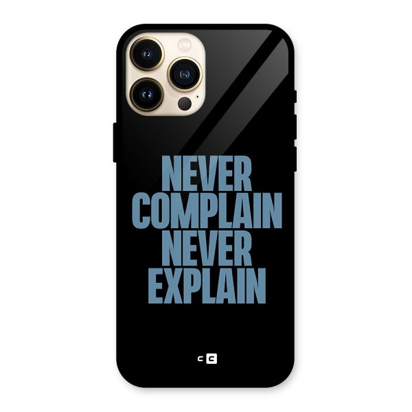 Never Complain Never Explain Glass Back Case for iPhone 13 Pro Max