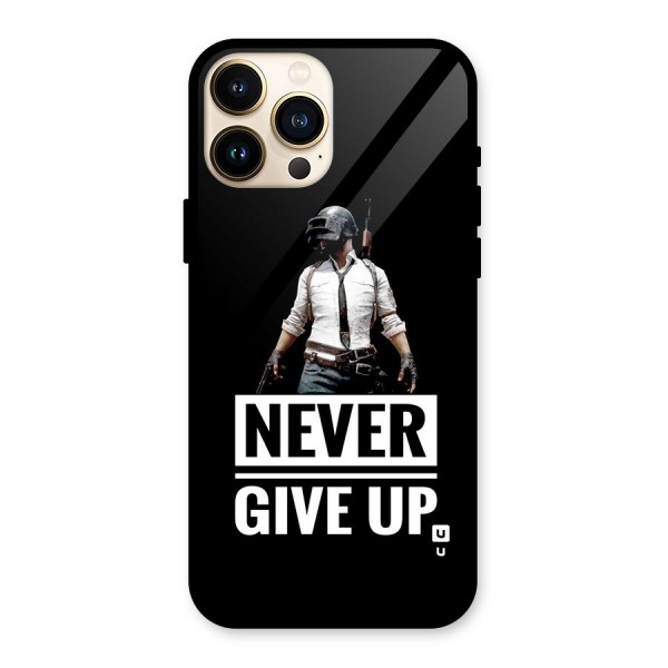 Never Giveup Glass Back Case for iPhone 13 Pro Max