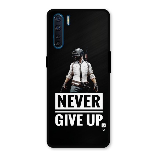 Never Giveup Metal Back Case for Oppo F15