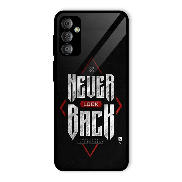 Never Look Back Diamond Glass Back Case for Galaxy F23