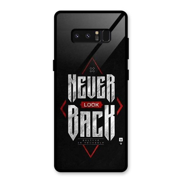 Never Look Back Diamond Glass Back Case for Galaxy Note 8