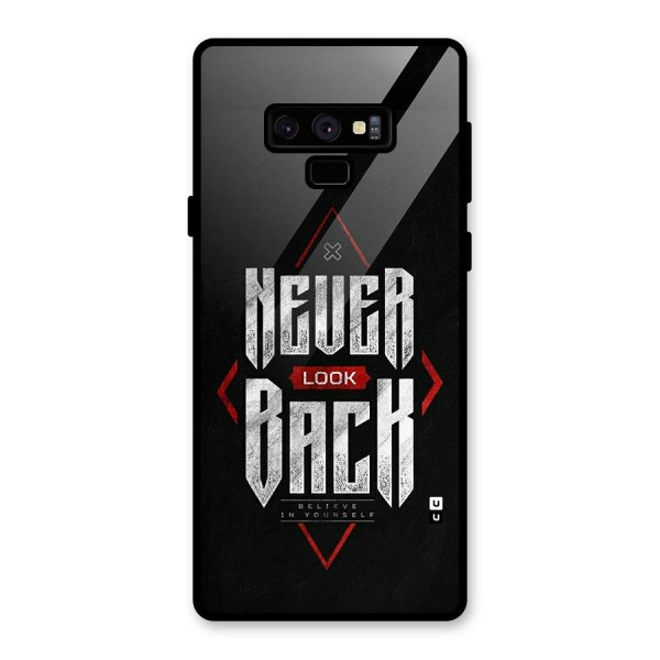 Never Look Back Diamond Glass Back Case for Galaxy Note 9