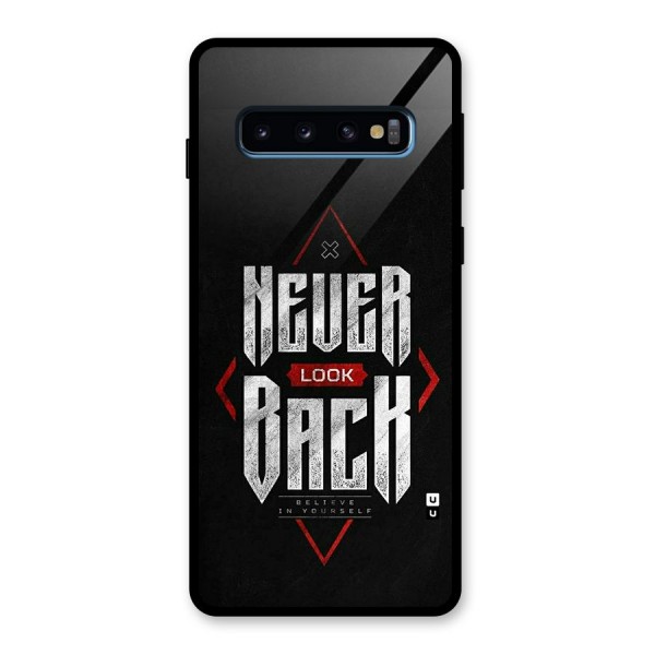 Never Look Back Diamond Glass Back Case for Galaxy S10
