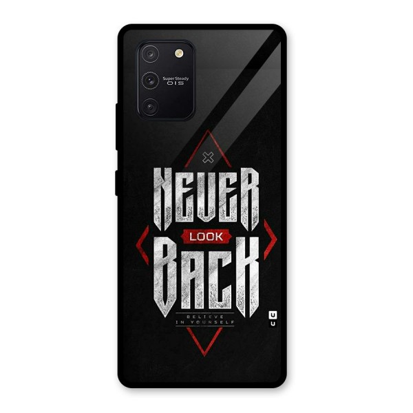 Never Look Back Diamond Glass Back Case for Galaxy S10 Lite