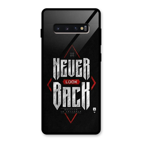Never Look Back Diamond Glass Back Case for Galaxy S10 Plus
