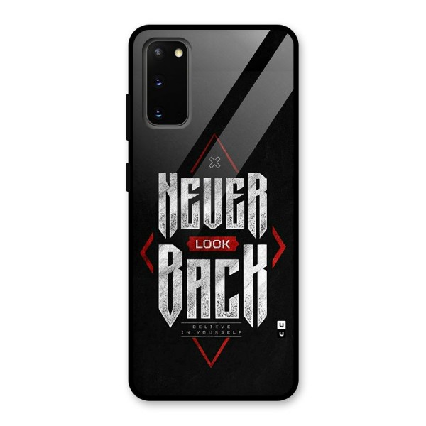 Never Look Back Diamond Glass Back Case for Galaxy S20