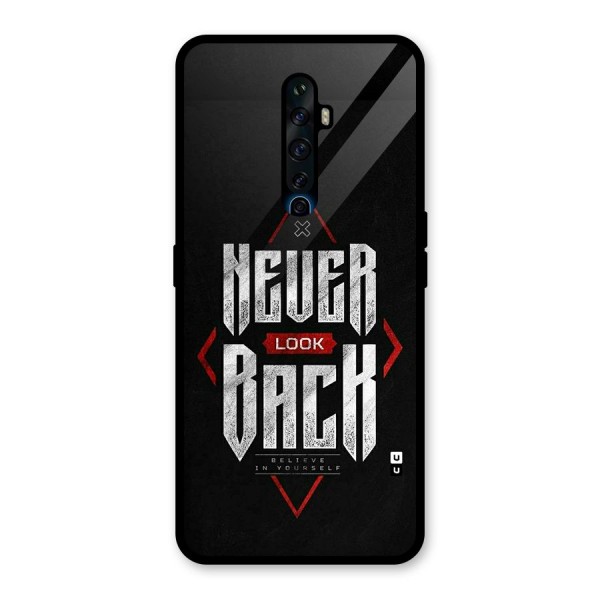 Never Look Back Diamond Glass Back Case for Oppo Reno2 F