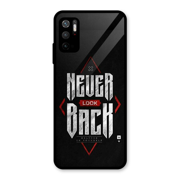 Never Look Back Diamond Glass Back Case for Poco M3 Pro 5G