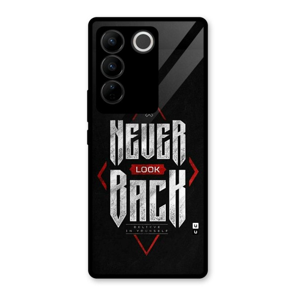 Never Look Back Diamond Glass Back Case for Vivo V27