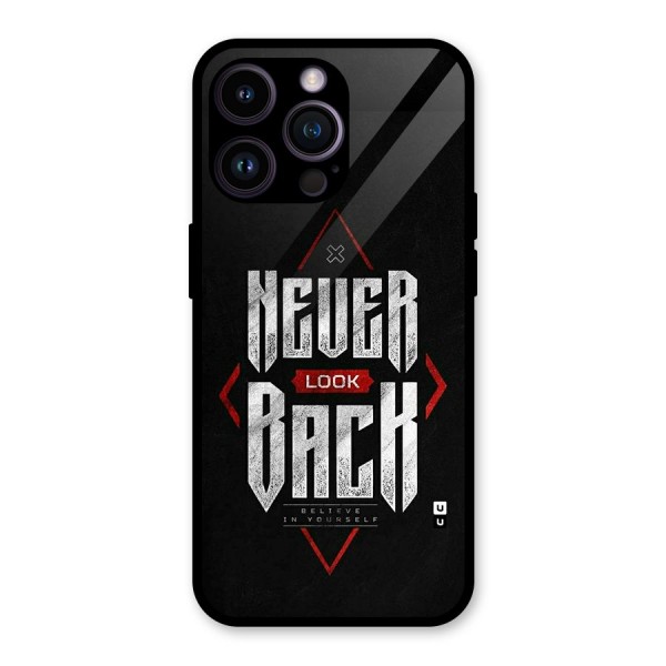Never Look Back Diamond Glass Back Case for iPhone 14 Pro Max