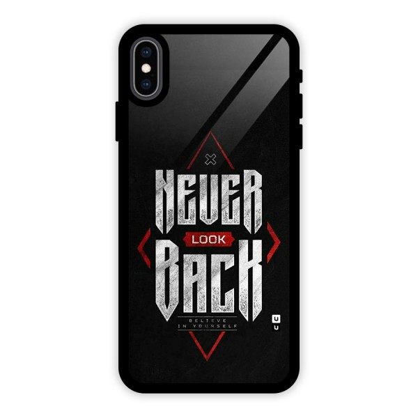 Never Look Back Diamond Glass Back Case for iPhone XS Max