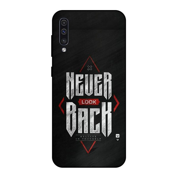Never Look Back Diamond Metal Back Case for Galaxy A30s