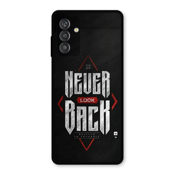 Never Look Back Diamond Metal Back Case for Galaxy M14 5G