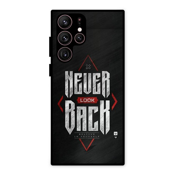 Never Look Back Diamond Metal Back Case for Galaxy S22 Ultra 5G
