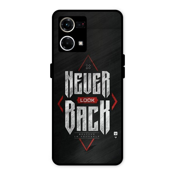 Never Look Back Diamond Metal Back Case for Oppo F21 Pro 4G