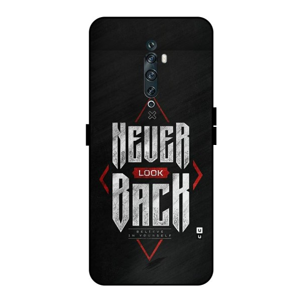 Never Look Back Diamond Metal Back Case for Oppo Reno2 F